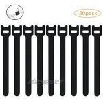 50 x Loop Cable Ties Reusable Adjustable Tie Wraps Black Hook and Loop Cable Ties Cable for Long Cable Wires Storage Management