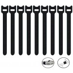 50 x Loop Cable Ties Reusable Adjustable Tie Wraps Black Hook and Loop Cable Ties Cable for Long Cable Wires Storage Management