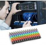 Akozon Clip codé en forme de C sur câble en plastique Marqueur de câble de cordon de fil d'identification Étiquette de fil de tube numérique numérique colorée1.5mm²