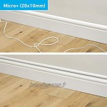 D-Line Micro+ Moulure décorative en demi-Cercle |1M2010W| Goulotte électrique | Cache-câble | 20mm x 10mm 1m longueur Blanc