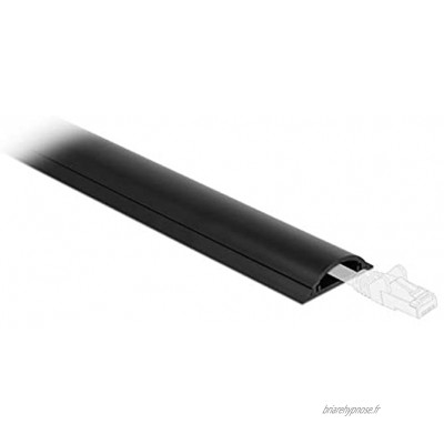 Delock Goulotte de câble autocollante Noir 70 x 20 mm Longueur 1 m