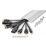 Goulotte à câbles pour Flatscreen en Demi Circle Fonte Look -Longeur : 160cm