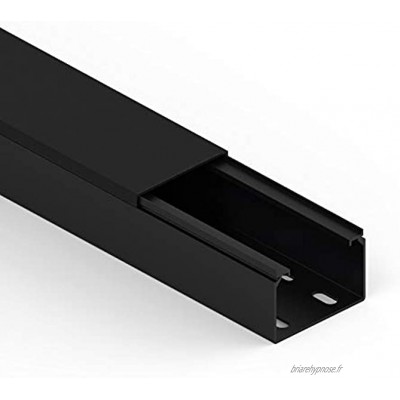 Habengut Conduit de câble avec Trou de Montage dans Le Fond 40 x 60 mm en PVC Couleur : Noir Longueur : 1 m