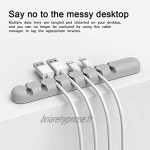 Annadue Multi-Port Cable Clips Cord Management Organizer Silicone Earphone Cable Organizer Wire Storage Holder for ORICO CBS7 Crochets adhésifs Ruban Double Face Puissant
