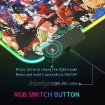 Bimormat Tapis de souris de gaming Anime RGB 900 x 400 x 3 mm XXL Sous-main LED avec base en caoutchouc antidérapante et bords cousus durables Pour gamer personnalisé 90 x 40 gsyunji