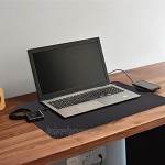 Ravol Tapis de souris en cuir PU pour bureau et maison noir 60 x 35 cm