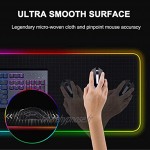 Reawul RGB Tapis de Souris Gaming 14 Modes LED Lumineuse Extra Large Tapis de Souris Surface antiderapant et Imperméable pour Les Joueurs de l’Ordinateur PC et du Mac 800 x 300x 4 mm