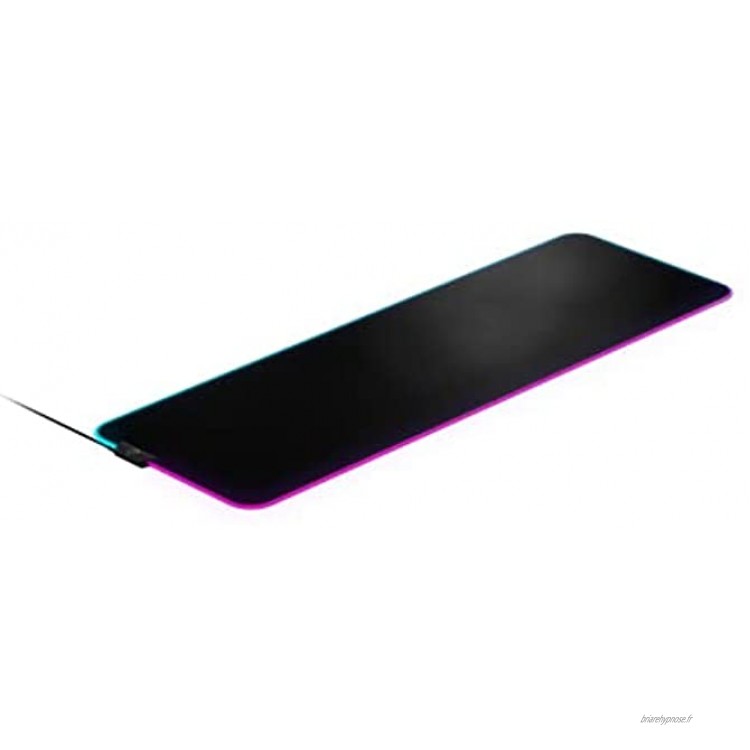 SteelSeries Tapis de souris de jeu QcK Prism Cloth Illumination RVB 2 zones Éclairage d'événement en temps réel Optimisé pour les capteurs de jeu Taille XL 900x300mm