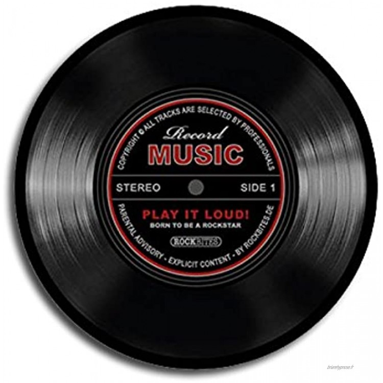 Tapis de souris Disque Record Music noir