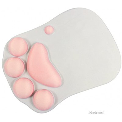 Zoohot Tapis de souris de jeu avec le pad de poignet de gel Mignon poignet chat poignet silicone doux repose poignet coussin gris