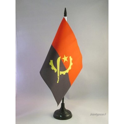 AZ FLAG Drapeau de Table Angola 21x14cm Petit Drapeaux DE Bureau angolais 14 x 21 cm