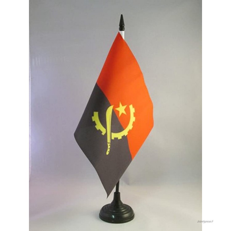 AZ FLAG Drapeau de Table Angola 21x14cm Petit Drapeaux DE Bureau angolais 14 x 21 cm
