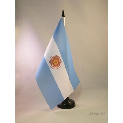 AZ FLAG Drapeau de Table Argentine 21x14cm Petit Drapeaux DE Bureau Argentin 14 x 21 cm