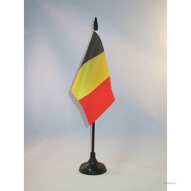 AZ FLAG Drapeau de Table Belgique 15x10cm Petit Drapeaux DE Bureau Belge 10 x 15 cm