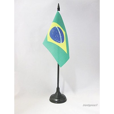 AZ FLAG Drapeau de Table Brésil 15x10cm Petit Drapeaux DE Bureau brésilien 10 x 15 cm