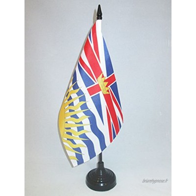 AZ FLAG Drapeau de Table Colombie-Britannique 21x14cm Petit Drapeaux DE Bureau Canadien Canada 14 x 21 cm