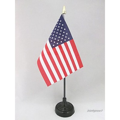 AZ FLAG Drapeau de Table Etats-Unis 15x10cm Petit Drapeaux DE Bureau américain USA 10 x 15 cm Pointe dorée