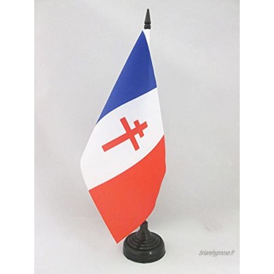 AZ FLAG Drapeau de Table France Libre 1940-1944 21x14cm Petit Drapeaux DE Bureau français de la résistance 14 x 21 cm