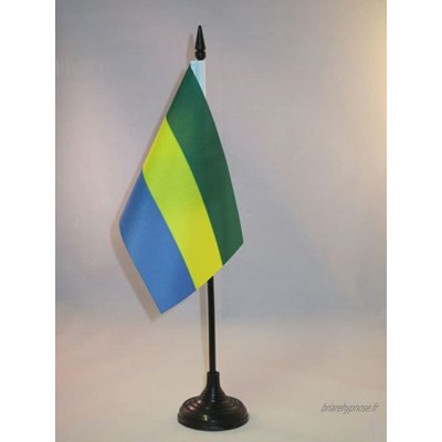 AZ FLAG Drapeau de Table Gabon 15x10cm Petit Drapeaux DE Bureau gabonais 10 x 15 cm
