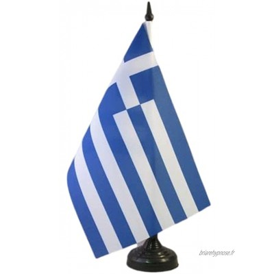 AZ FLAG Drapeau de Table Grèce 21x14cm Petit Drapeaux DE Bureau Grec 14 x 21 cm