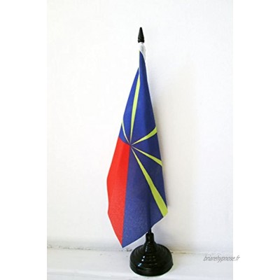 AZ FLAG Drapeau de Table La Réunion 21x14cm Petit Drapeaux DE Bureau réunionais France 14 x 21 cm