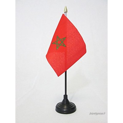 AZ FLAG Drapeau de Table Maroc 15x10cm Petit Drapeaux DE Bureau marocain 10 x 15 cm Pointe dorée