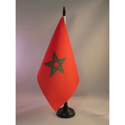 AZ FLAG Drapeau de Table Maroc 21x14cm Petit Drapeaux DE Bureau marocain 14 x 21 cm