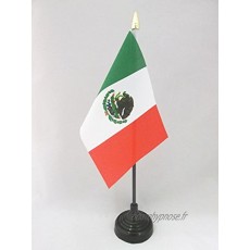AZ FLAG Drapeau de Table Mexique 15x10cm Petit Drapeaux DE Bureau Mexicain 10 x 15 cm Pointe dorée