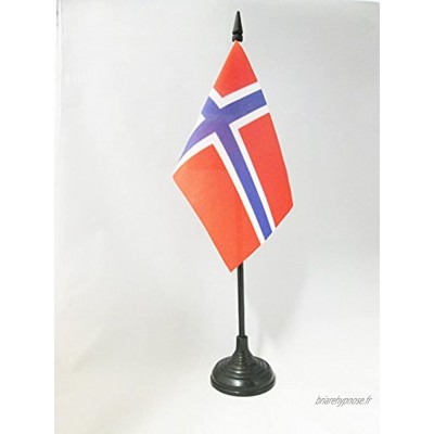 AZ FLAG Drapeau de Table Norvège 15x10cm Petit Drapeaux DE Bureau norvégien 10 x 15 cm