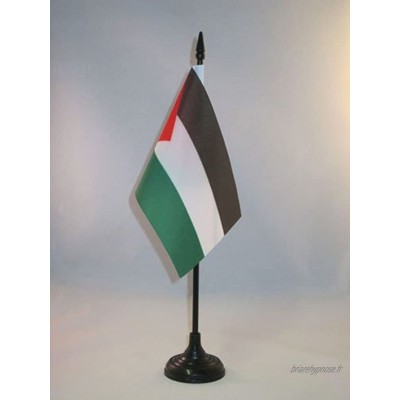 AZ FLAG Drapeau de Table Palestine 15x10cm Petit Drapeaux DE Bureau palestinien 10 x 15 cm