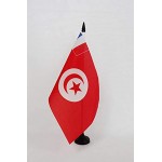 AZ FLAG Drapeau de Table Protectorat français de Tunisie 1881-1956 21x14cm Petit Drapeaux DE Bureau de la Tunisie française 14 x 21 cm