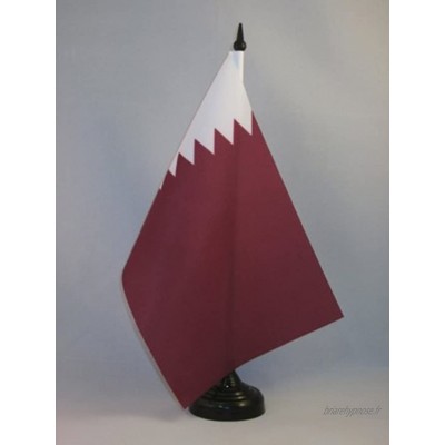 AZ FLAG Drapeau de Table Qatar 21x14cm Petit Drapeaux DE Bureau qatarien 14 x 21 cm