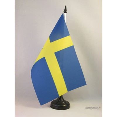 AZ FLAG Drapeau de Table Suède 21x14cm Petit Drapeaux DE Bureau suédois 14 x 21 cm