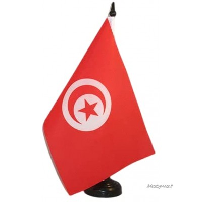 AZ FLAG Drapeau de Table Tunisie 21x14cm Petit Drapeaux DE Bureau Tunisien 14 x 21 cm
