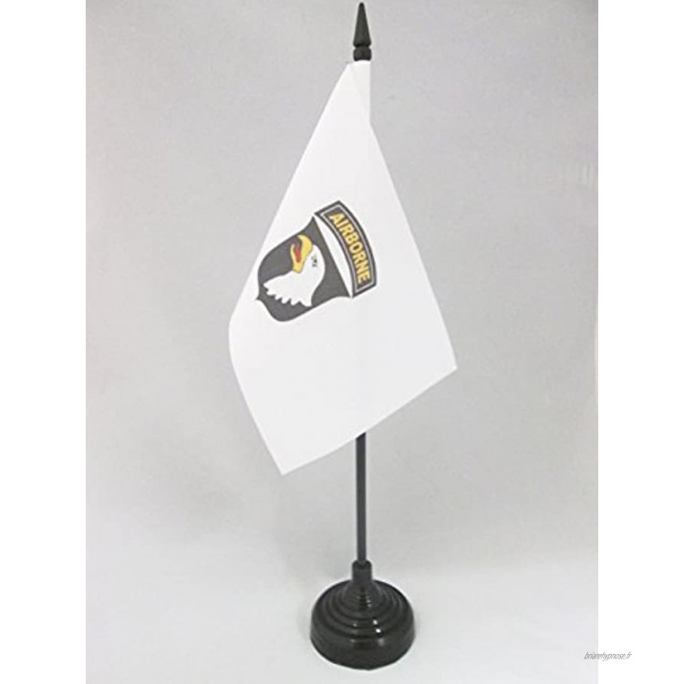 AZ FLAG Drapeau de Table USA Airborne Blanc avec Aigle 15x10cm Petit Drapeaux DE Bureau américain – armée Etats-Unis 10 x 15 cm