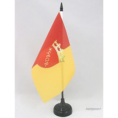 AZ FLAG Drapeau de Table Ville de Rome avec Armes 21x14cm Petit Drapeaux DE Bureau Roma Italie 14 x 21 cm