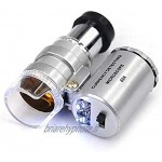 KIMILAR 60 x Lentille Micro LED pour Microscope avec Zoom Argent