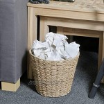 ARPAN Corbeille à papier pour chambre à coucher cuisine salle de bain ou bureau en jonc Poubelle polyvalente pour poubelle et ordures 28 x 25 cm