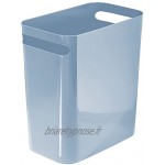 InterDesign Una corbeille à papier poubelle en plastique avec poignées conteneur à papier pour bureau cuisine ou salle de bain bleu ardoise