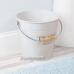 mDesign Corbeille à papier – poubelle de salle de bain – poubelle de cuisine idéal pour la salle de bain le bureau la cuisine ou la chambre à coucher – Contenance : 12,5L