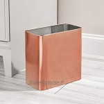 mDesign poubelle bureau en métal – poubelle salle de bain bureau et cuisine de taille compacte mais suffisante pour déchets divers – corbeille à papier – rosé