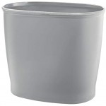 mDesign poubelle polyvalente ovale – corbeille à papier en plastique incassable – petite poubelle de cuisine salle de bain chambre ou bureau – gris