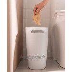 Sebasti Poubelle avec poignées petite corbeille à papier en plastique poubelle moderne pour bureau cuisine ou salle de bain abricot 35 x 18,5 x 31 cm