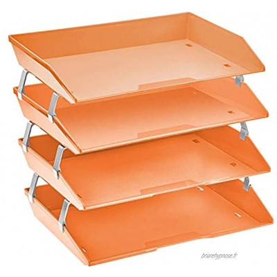 Acrimet Facility Corbeille à Courrier 4 Étages A4 Plastic Durable Couleur Orange