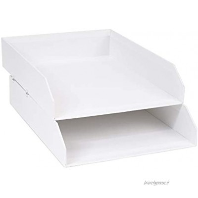 Bigso Box of Sweden 789245501N Set de 2 corbeilles à Courier empilable Panneau de Fibre Blanc 31 x 23 x 6 cm