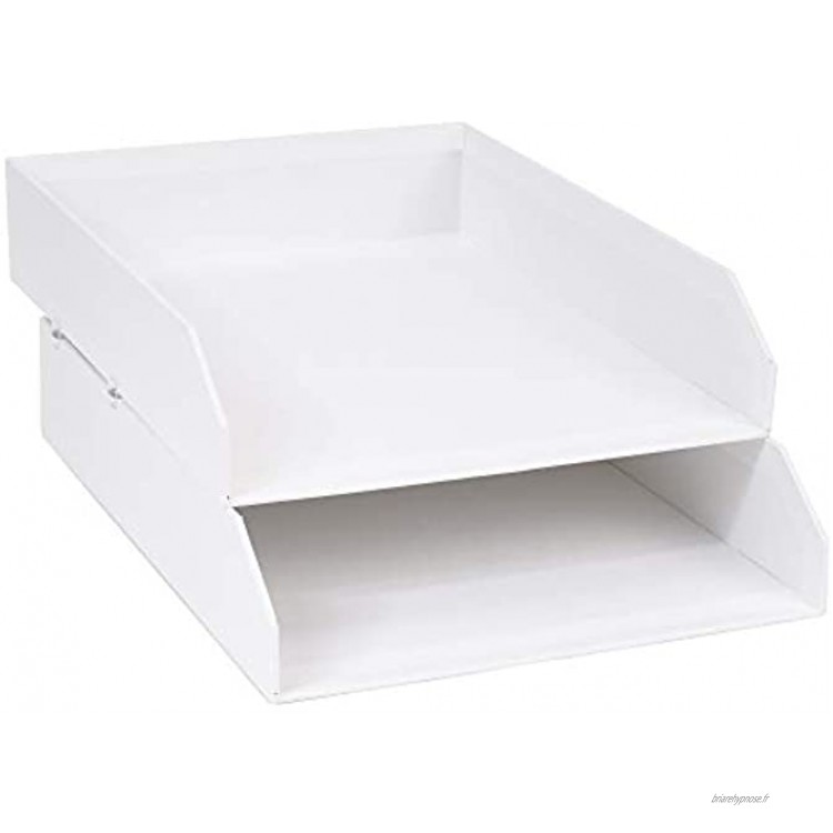 Bigso Box of Sweden 789245501N Set de 2 corbeilles à Courier empilable Panneau de Fibre Blanc 31 x 23 x 6 cm
