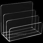 display4top Corbeille à courrier en Acrylique,Acrylic Letter Holder,Organiseur de Bureau Transparent avec 3 Compartiments