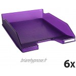 Exacompta Réf. 11319D 1 Corbeille à courrier COMBO MIDI pour documents au format A4 dimensions 34,6 x 25,5 x 6,5 cm couleur Violet translucide