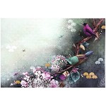 Clairefontaine 115595C Un Sous-main Bureau en Carton motifs Floral Oiseaux 60x40 cm Finition brillante Collection Sakura dream