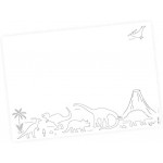 nikima Schönes für Kinder Sous-main dinosaure avec volcan – 25 feuilles de papier à déchirer sous-main A2 – T-Rex Triceraptor Stegosaurus – Cadeau d'anniversaire ou de rentrée des classes